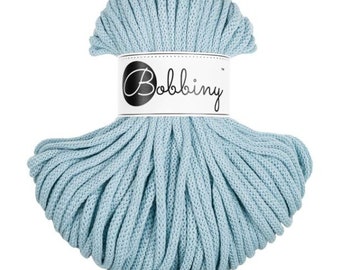 Bobbiny Misty Cotton Cord 5mm,54 yards (50 meters) - Braided cotton cord, certified recycled cotton cord