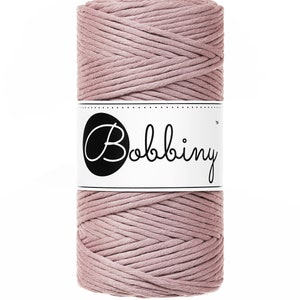 Bobbiny Mauve Corda di Macrame 3mm 100m - single attorcigliata corda di cottone