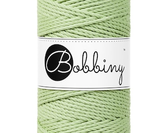 Bobbiny Matcha 3ply Macrame Rope 3mm, 108 yardas (100 metros) - Cuerda de macramé de 3 hilos, cuerda de macramé reciclada certificada