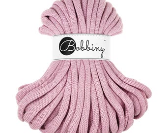 Bobbiny Dusty Rose Braided Cotton Cord 9mm: 32.8 yds