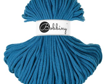 Dopamine Blue Braided Cotton Cord 5mm: Macrame, Crochet, and Crafting