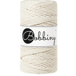 Bobbiny Natural  corda di macrame 100m 3mm 3ply - attorcigliata corda di macrame