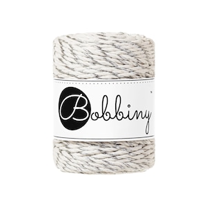 Bobbiny Silver Twist  corda di macrame 50m 3mm 3ply - attorcigliata corda di macrame