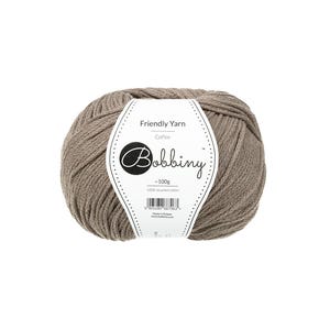 Bobbiny Coffee Friendly Yarn 100g - Braided cotton yarn, certified recycled cotton
