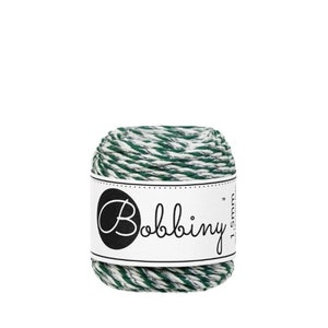 Bobbiny Silver Macrame Rope: 1.5mm 3-Ply Recycled Cotton String