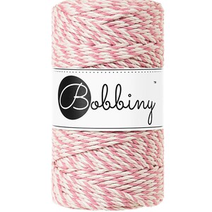 Bobbiny Magic Pink corda di macrame 100m 3mm 3ply - attorcigliata corda di macrame
