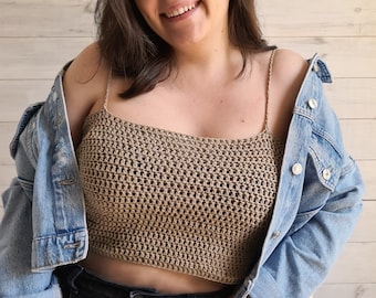 Summer Crochet Top pattern -Bobbiny - PDF Digital Download
