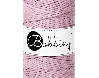 Bobbiny Dusty Rose Macrame Rope: 3mm Recycled Cotton Cord