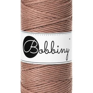 Bobbiny Mocha Mousse Corda di Macrame 3mm 100m - single attorcigliata corda di cottone