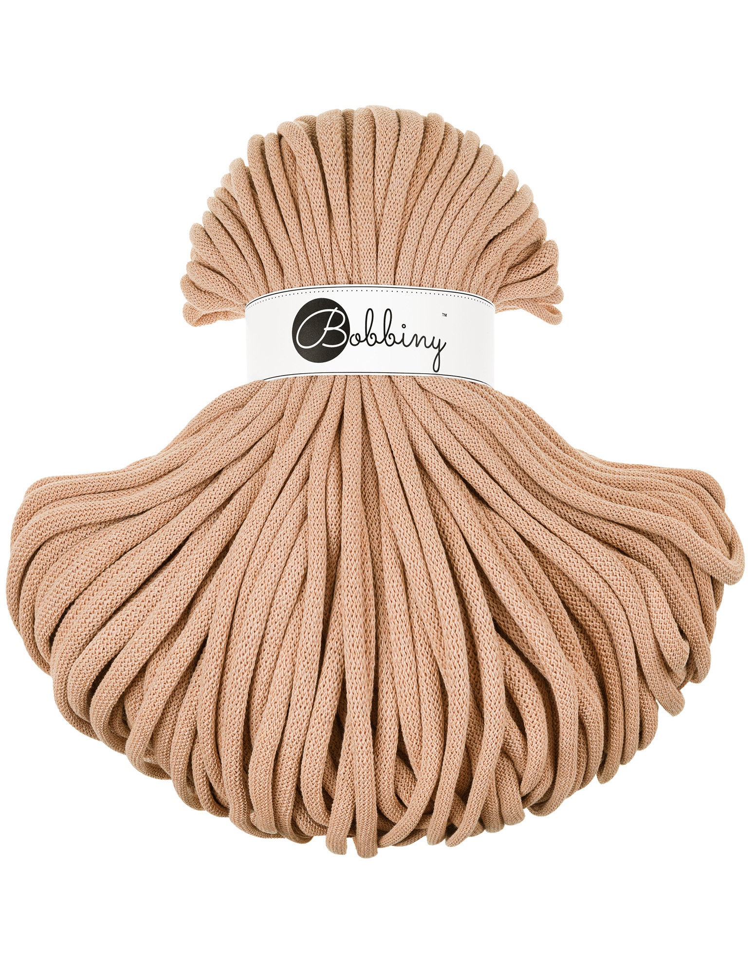 Bobbiny Biscuit Cotton Cord 9mm, 108 yards (100 meters) - Braided cotton  cord, certified recycled cotton cord