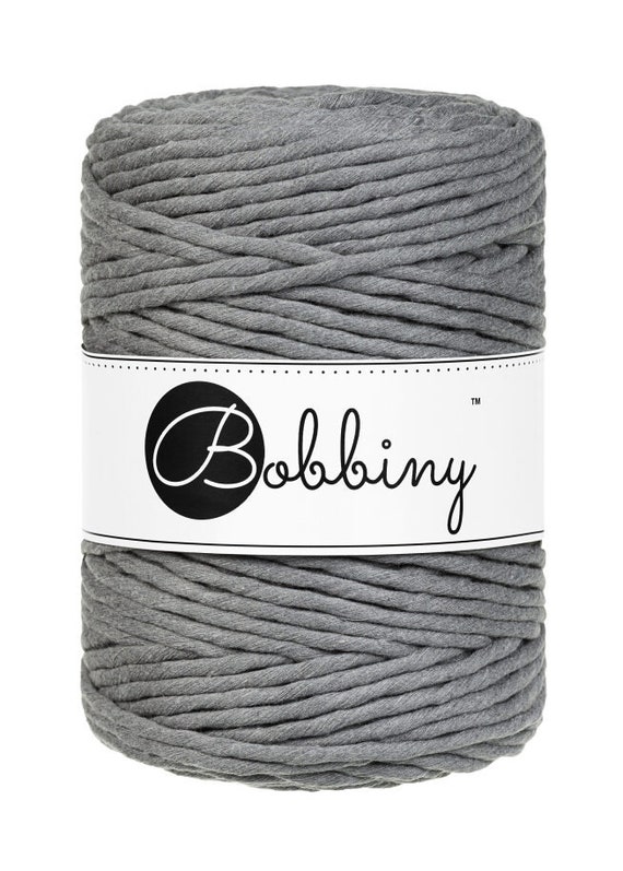 Bobbiny Stone Grey Premium Macrame Cord 5mm, 108 Yards 100 Meters