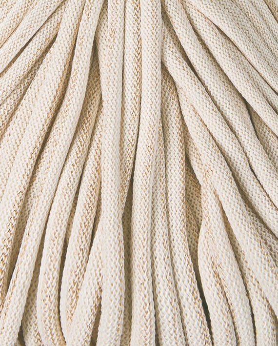 Bobbiny Golden Natural Braided Cotton Cord 9mm Yards UK