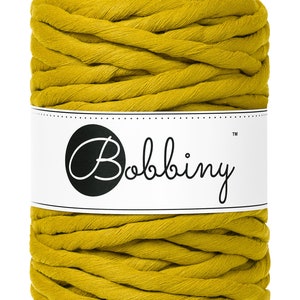 Bobbiny Spicy YellowPremium Corda di Macrame 9mm 30m - single attorcigliata corda di cottone