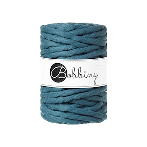 Bobbiny Peacock Blue Premium Corda di Macrame 9mm 30m - single attorcigliata corda di cottone