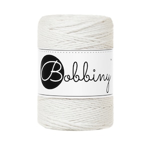 Bobbiny  Off White corda di macrame 100m 1,5mm 3ply - attorcigliata corda di macrame