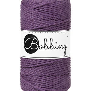 Bobbiny Moonlight corda di macrame 100m 3mm 3ply - attorcigliata corda di macrame