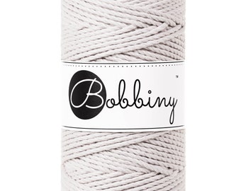 Bobbiny Moonlight 3ply Macrame Rope 3mm, 108 yards (100 meter) - 3-strengs macrame touw, gecertificeerd gerecycled macrame touw