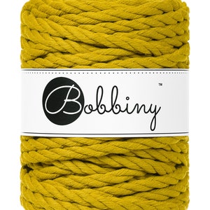 Bobbiny Spicy Yellow corda di macrame 30m 9mm 3ply - attorcigliata corda di macrame