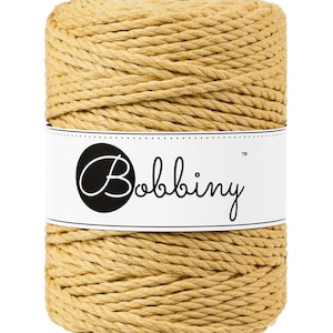 Bobbiny Honey corda di macrame 100m 3mm 3ply - attorcigliata corda di macrame