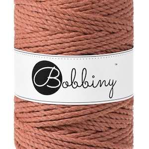 Bobbiny Terracotta corda di macrame 100m 3mm 3ply - attorcigliata corda di macrame