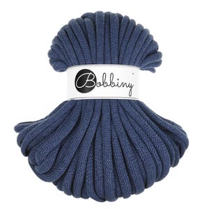 Bobbiny ジーンズ コットンコード 9 mm、32.8 ヤード (30 メートル) - 編み込みコットンコード、認定リサイクルコットンコード