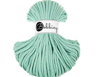 Bobbiny Jelly Mint Cotton Cord: 5mm, 54 Yards Recycled Braid
