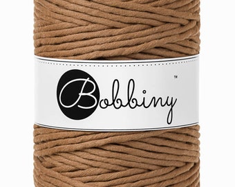 Bobbiny Caramel Macrame Cord: 5mm Single Twist Recycled Cotton