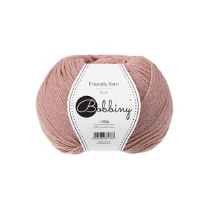 Bobbiny Blush Friendly Yarn 100g - Braided cotton yarn, certified recycled cotton
