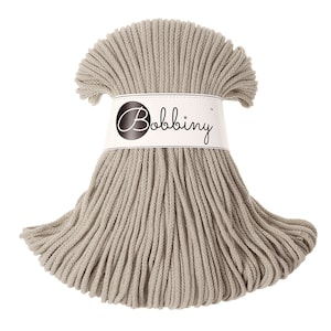 Cordon en coton beige canette 3 mm, 108 yards (100 mètres) - Cordon en coton tressé, cordon en coton recyclé certifié