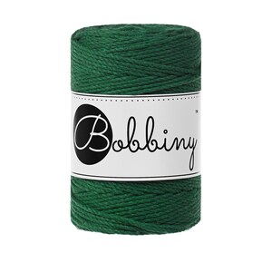 Bobbiny Pine Green corda di macrame 100m 1,5mm 3ply - attorcigliata corda di macrame