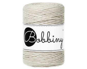 Cashmere Beige Baby Macrame Cord: 1.5mm Single Twist Recycled Cotton