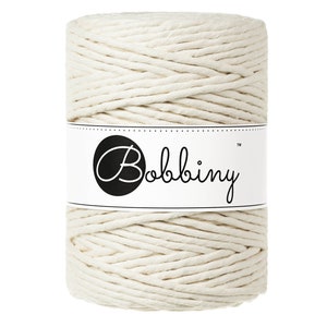 Bobbiny Natural Premium Corda di Macrame 5mm, 100m - Single attorcigliata corda di cottone