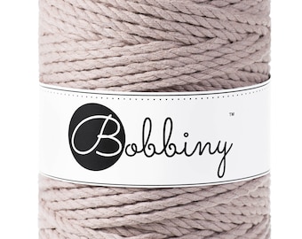 Bobbiny Pearl 3ply Macrame Rope 5mm, 108 yards (100 meter) - 3-strengs macrame touw, gecertificeerd gerecycled macrame touw