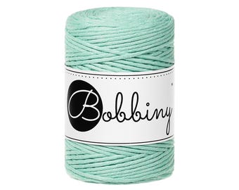 Jelly Mint Baby Macrame Cord: 1.5mm Single Twist Recycled Cotton