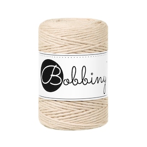 Bobbiny Warm Beige Baby Corda di Macrame 1.5mm 100m - sigle attorcigliata corda di macrame