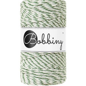 Bobbiny Magic Green corda di macrame 100m 3mm 3ply - attorcigliata corda di macrame