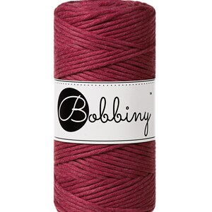 Bobbiny Wine Red Corda di Macrame 3mm 100m - single attorcigliata corda di cottone