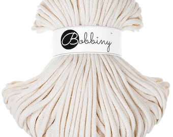 Natural 5mm Premium cotton cord, 108 yards (100 meters) - braided cotton rope, macrame cord
