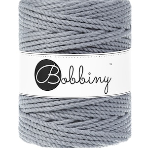 Bobbiny Steel corda di macrame 100m 3mm 3ply - attorcigliata corda di macrame