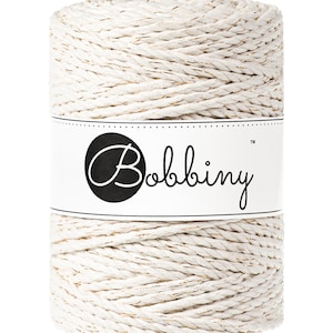 Bobbiny Golden Natural  corda di macrame 100m 5mm 3ply - attorcigliata corda di macrame