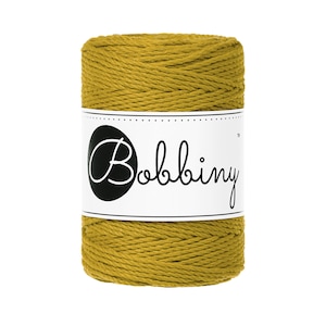 Bobbiny  Spicy Yellow corda di macrame 100m 1,5mm 3ply - attorcigliata corda di macrame