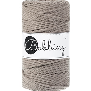 Bobbiny Coffee  corda di macrame 100m 3mm 3ply - attorcigliata corda di macrame