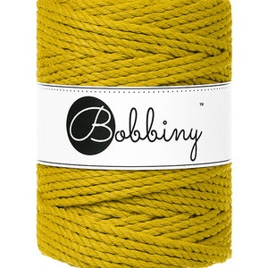 Bobbiny Spicy Yellow corda di macrame 100m 3mm 3ply - attorcigliata corda di macrame
