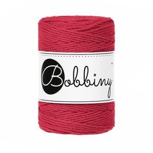 Bobbiny  Classic Red corda di macrame 100m 1,5mm 3ply - attorcigliata corda di macrame