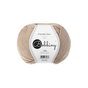 Bobbiny Sand Friendly Yarn 100g - Braided cotton yarn, certified recycled cotton