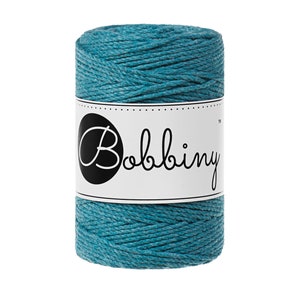 Bobbiny Teal corda di macrame 100m 1,5mm 3ply - attorcigliata corda di macrame