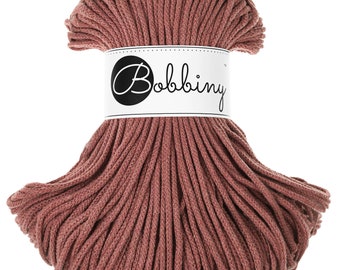 Bobbiny Sunset Cotton Cord 3mm, 108 yards (100 meter) - Gevlochten katoenen koord, gecertificeerd gerecycled katoenen koord