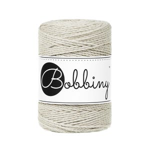 Bobbiny Pale Olive corda di macrame 100m 1,5mm 3ply - attorcigliata corda di macrame