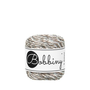 Bobbiny Holiday Sparkle 3ply Macrame Rope 1,5 mm, 35 metrów - 3-żyłowa lina do makramy, certyfikowana lina do makramy z recyklingu