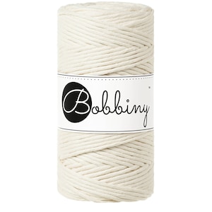 Bobbiny Natural Corda di Macrame 3mm 100m - single attorcigliata corda di cottone